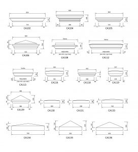 architectural drawings of all types of gate pier capitals by chilstone